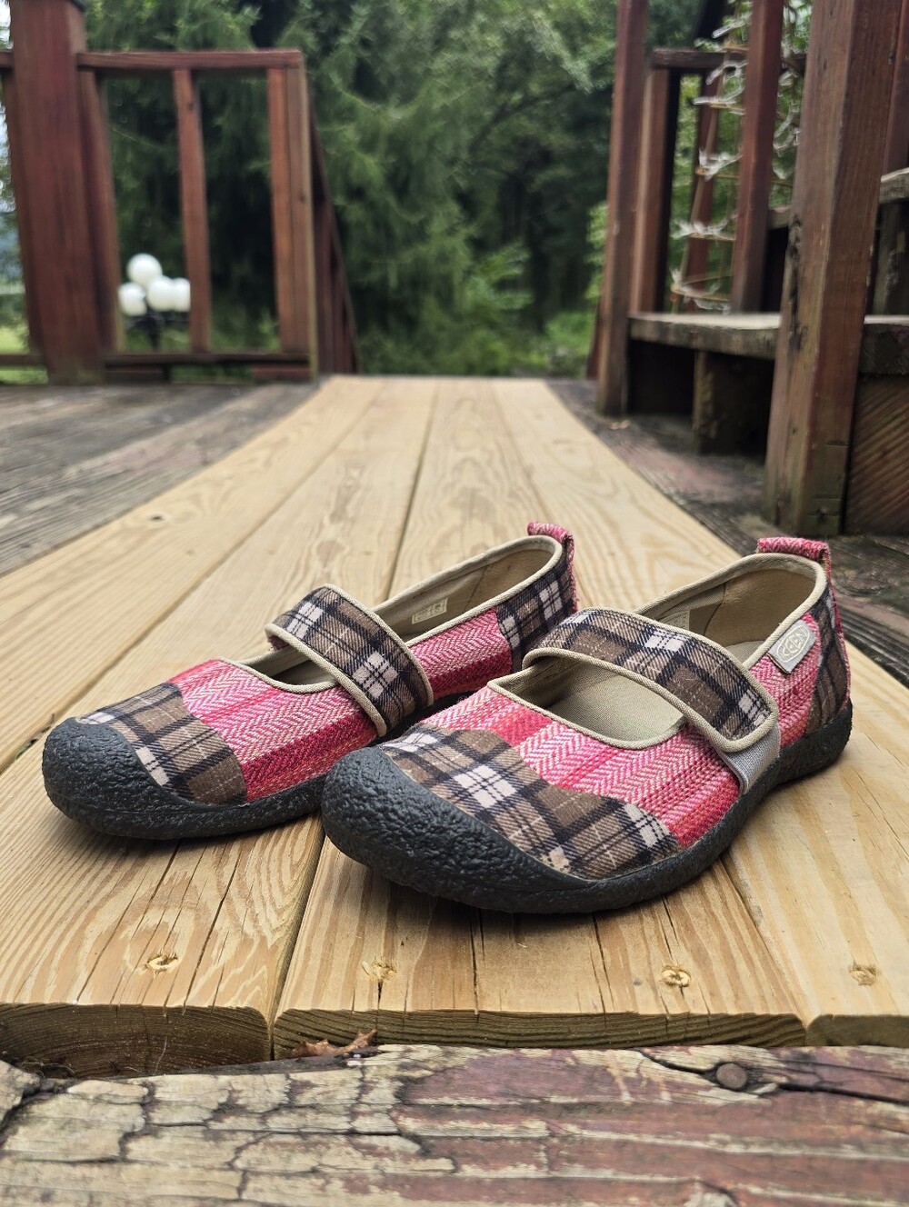 KEEN Womens Harvest Fall Plaid MJ II Mary Janes II Size 8 Pink Brown - Picture 2 of 11